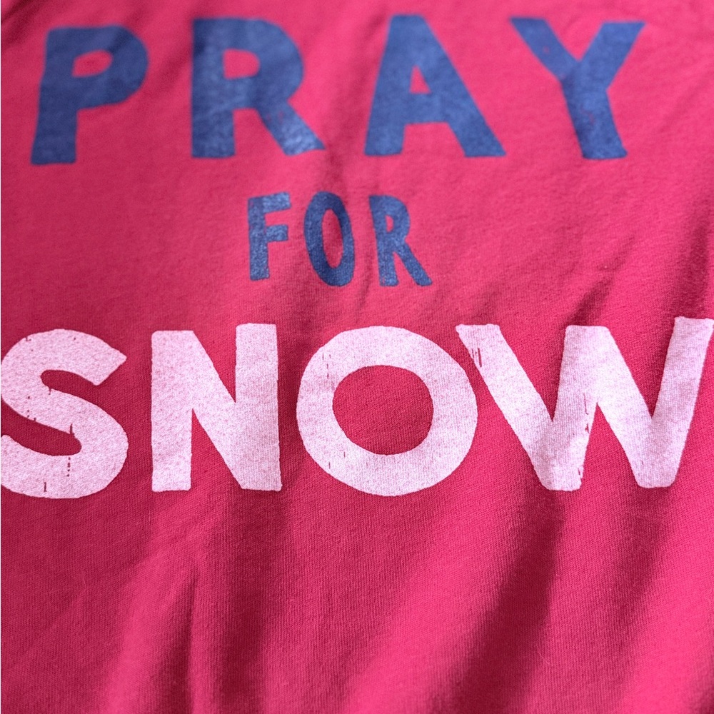 Aviator Nation Red "Pray For Snow" Pullover Sweatshirt - Picture 6 of 6